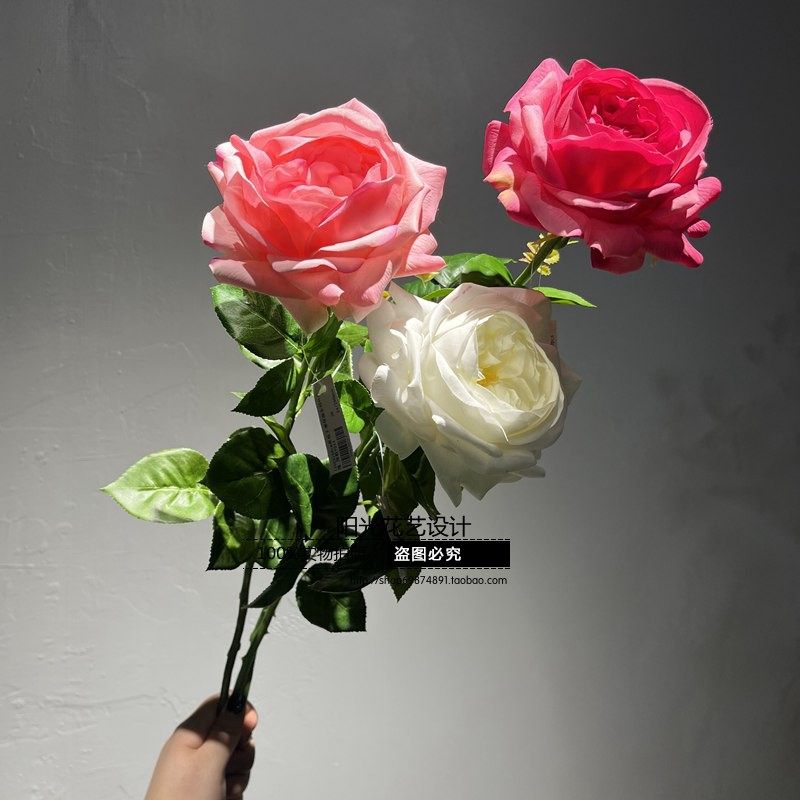 仿真朱丽叶玫瑰保湿花装饰花卉高档客厅电视柜餐桌塑料花假花摆设,淘宝优惠券,粉丝福利购,淘宝优惠卷