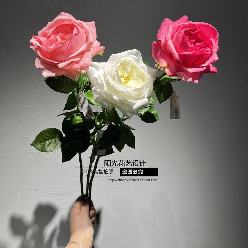 仿真朱丽叶玫瑰保湿花装饰花卉高档客厅电视柜餐桌塑料花假花摆设,淘宝优惠券,粉丝福利购,淘宝优惠卷