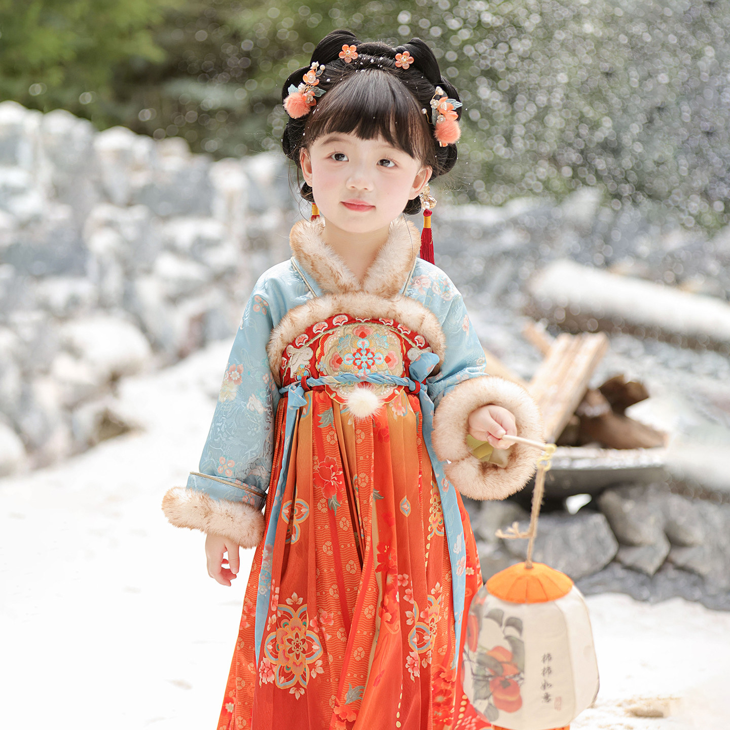 汉服女童冬款2025新款儿童古风仙气加绒连衣裙女宝宝古装表演襦裙,淘宝优惠券,粉丝福利购,淘宝优惠卷