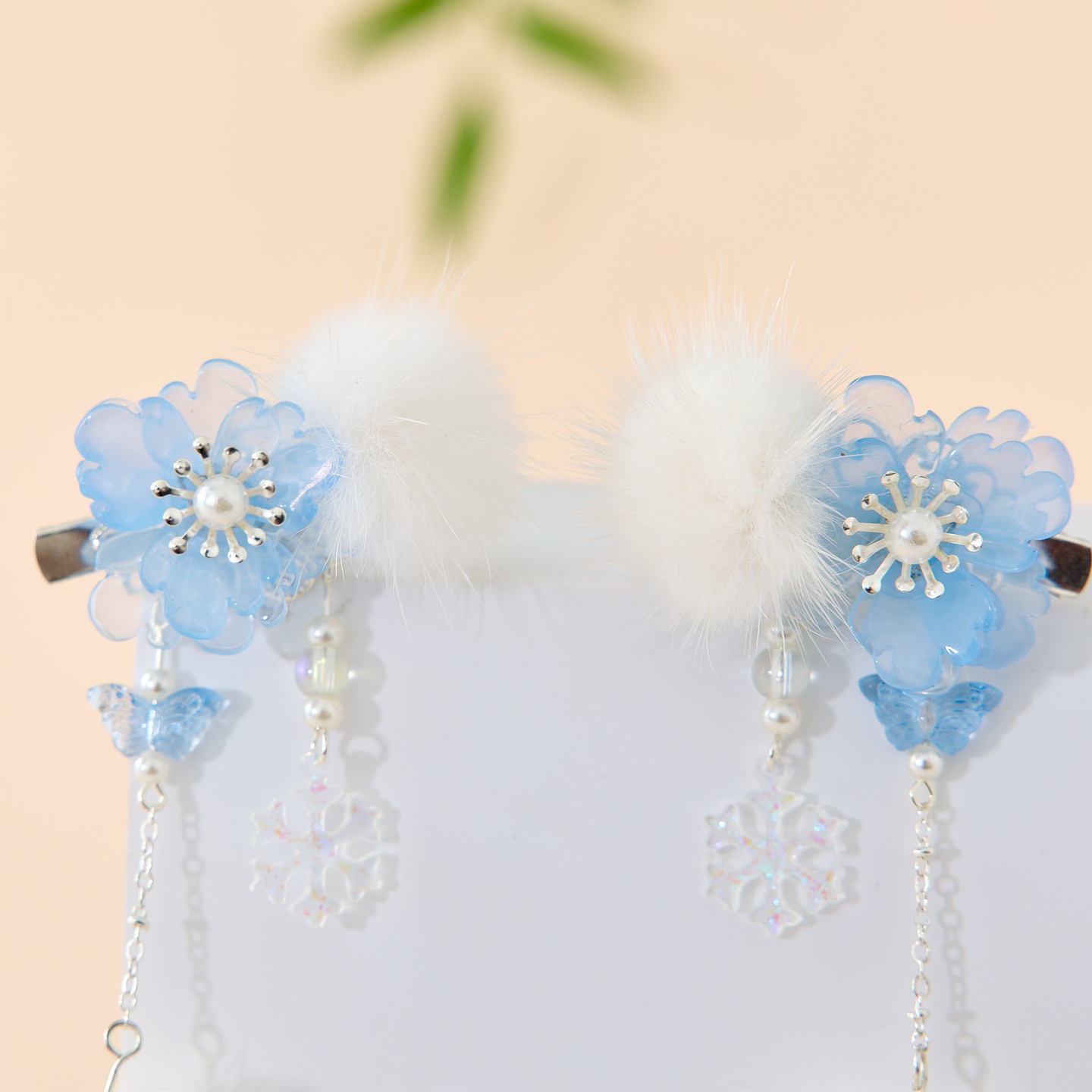 汉服女童冬款儿童古风仙气毛球水晶对夹女孩搭配国风襦裙头饰发饰,淘宝优惠券,粉丝福利购,淘宝优惠卷