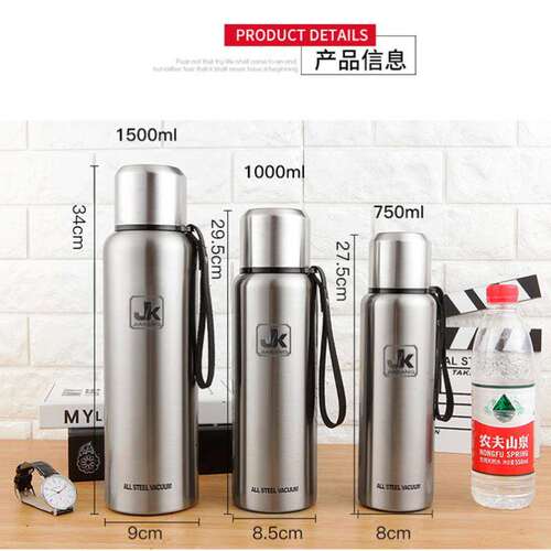 俄罗斯保温杯304不锈钢男女jk大容量水杯便携茶瓶户外水壶1000ml - 图1