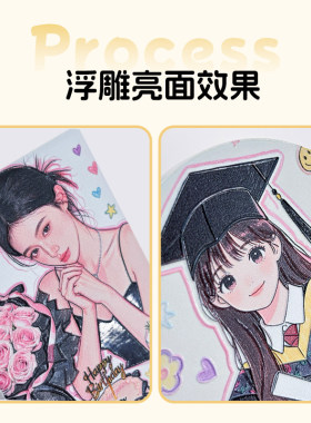个性定制陶瓷冰箱贴蜡笔涂鸦风一件起订结婚照家庭旅游纪念品礼物