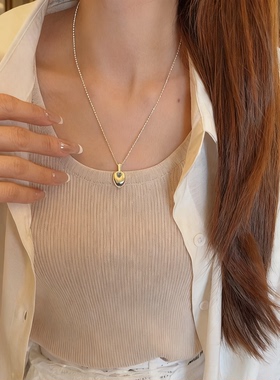 S925银不规则圆珠项链女