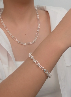 通条s925银设计欧美回形针女