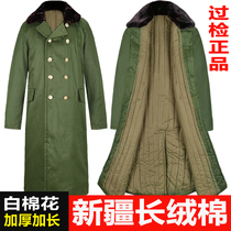 Old style military green cotton big clothes mens winter anti-cold thickened long style cotton clothes green Northeastern military Grand cotton padded jacket