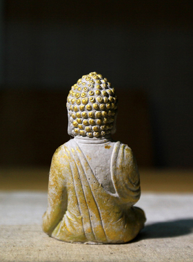 鎏金精品佛像紫砂小如来生态缸