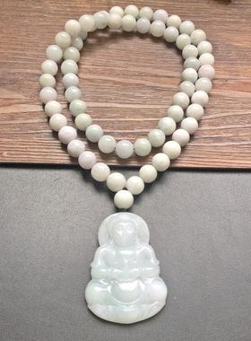 情侣天然翡翠A货观音佛公正品