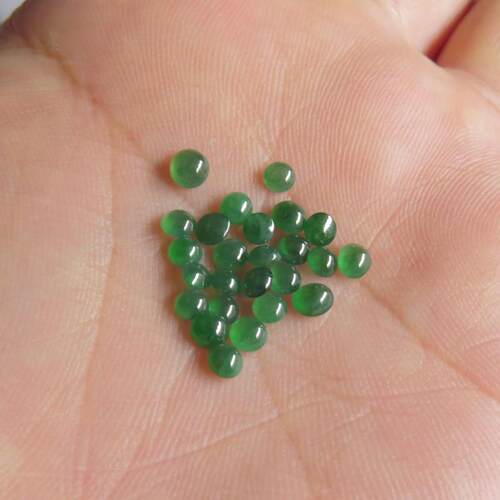 天然绿翡翠一手正品冰种绿蛋面戒面起光小配石裸石缅甸玉A货揭阳 - 图0
