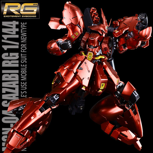 千手万代RG金属红沙扎比 沙煞比 1/144 Sazabi 高达模型男孩礼物 - 图1