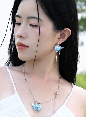 绘间摘星耳钉耳夹少女趣味度假
