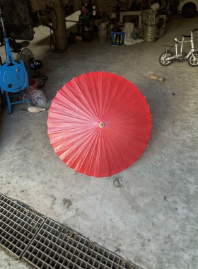 油纸伞黑红黄蓝绿粉白可以画画的古风汉服婚礼摄影道具伞复古黄色