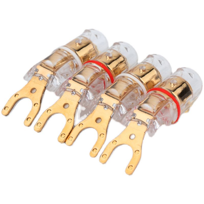 Preffair 24K镀金水晶Y插头 hifi喇叭音箱U型插头 镀铑免焊Y叉,淘宝优惠券,粉丝福利购,淘宝优惠卷