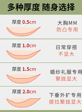 硅胶胸贴女婚纱吊带用透气隐形文胸加厚小胸聚拢上托显大防凸乳贴