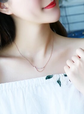 小美优品微笑吊坠项链女士锁骨链