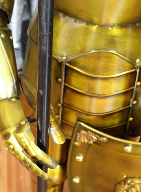 中世纪欧式复古铠甲骑士盔甲武士2米铁人酒吧摆件家居用品摆设2m