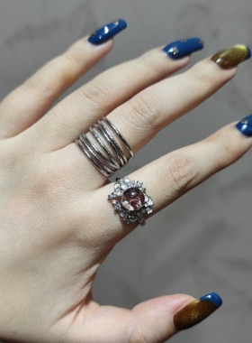 2025新品轻奢繁花款四季幽灵钛钢托开口可调节戒指饰品一物一图