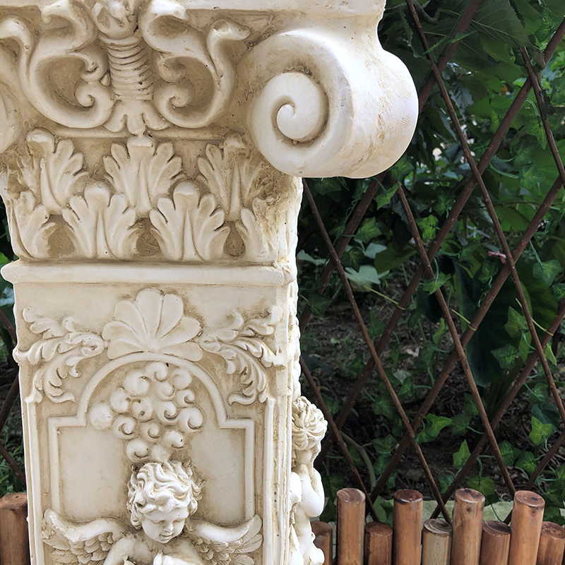 欧式复古人物浮雕厚重方底罗马柱别墅庭院落地装饰大摆件婚庆路引 - 图2
