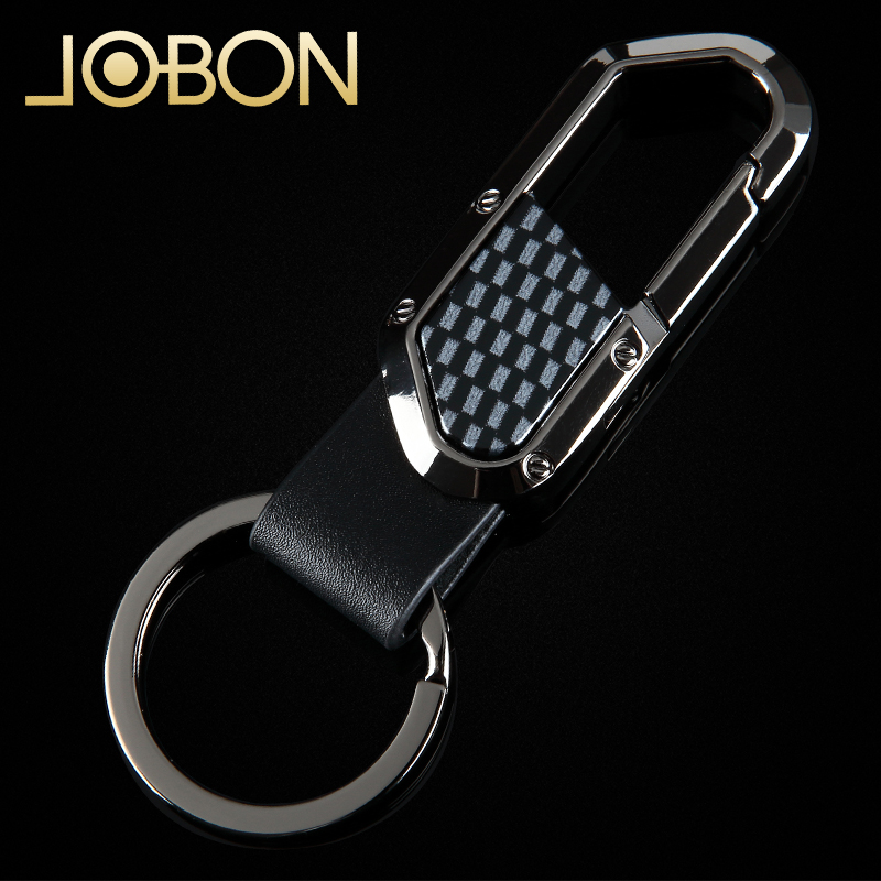 正品JOBON中邦汽车钥匙扣 男 高档金属不锈钢腰式扣挂件创意礼品 - 图1