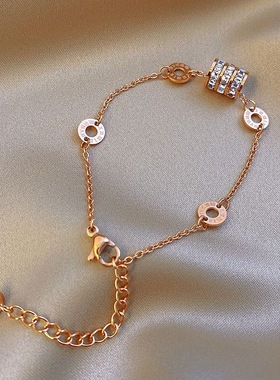 经典小蛮腰锆石简约钛钢手饰小众设计感手链闺蜜礼物甜美全新手环