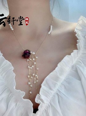 花朵长款流苏甜美风天然淡水珍珠