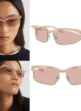 保罗雷朋官网欧美大牌sunglass同款异形镜P家太阳镜无框Y2K个性高