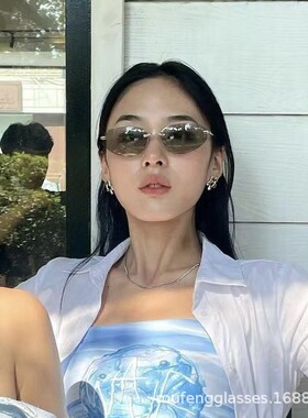 保罗雷朋官网网红同款个性轻奢ins风前卫无框墨镜太阳镜Y2K未来感
