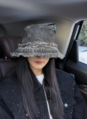 显脸小牛仔帽超好看的渔夫帽子女