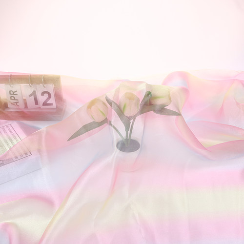 过渡色渐变珠光欧根纱布料 舞台服装古装汉服裙纱婚庆装饰背景纱 - 图3