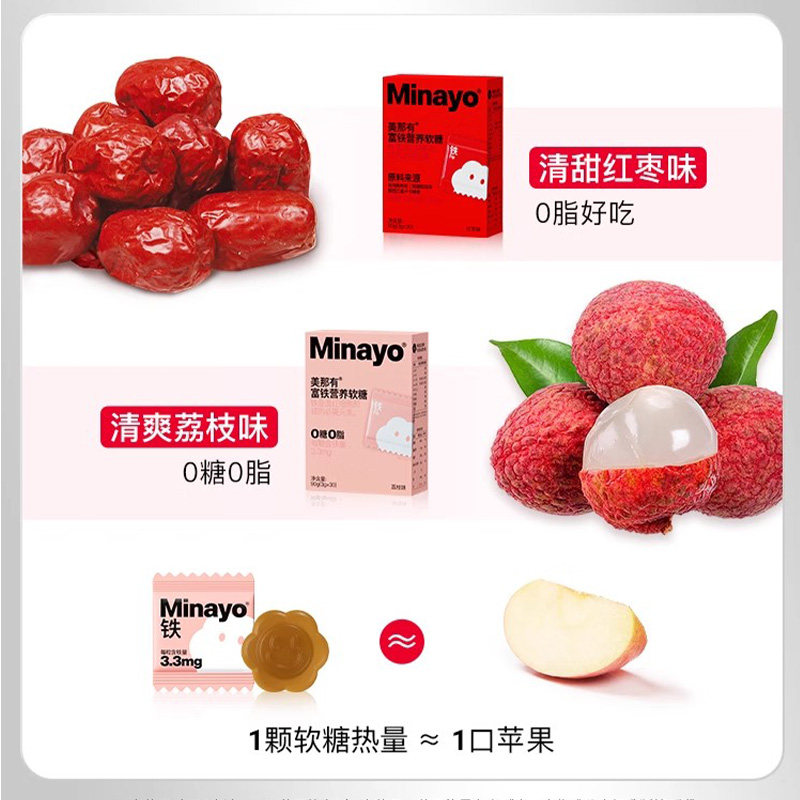 minayo美那有富铁凝胶软糖营养健康解馋含铁元素女性,淘宝优惠券,粉丝福利购,淘宝优惠卷
