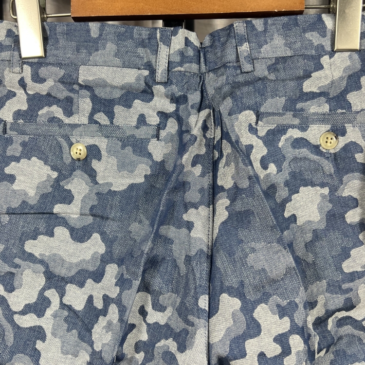 古伦仕GOORENCH春夏季港风英伦海蓝色 迷彩九分裤男韩版修身纯棉 - 图2