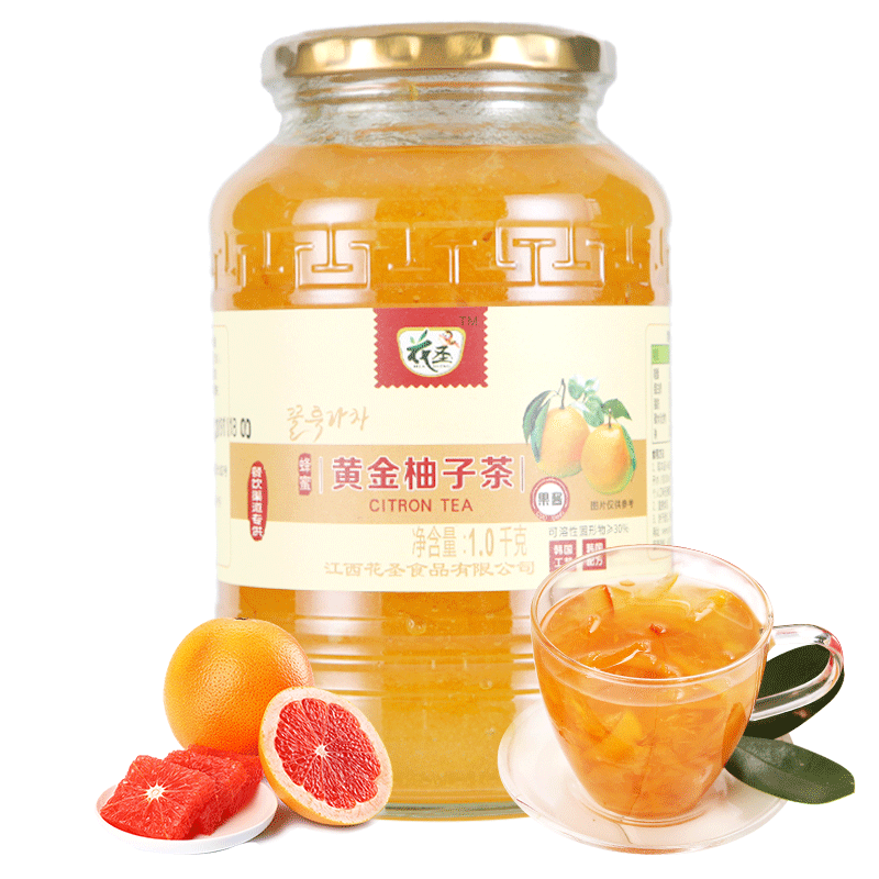 花圣食品旗舰店【线下同款】花圣蜂蜜柚子茶1000gH78QaN3