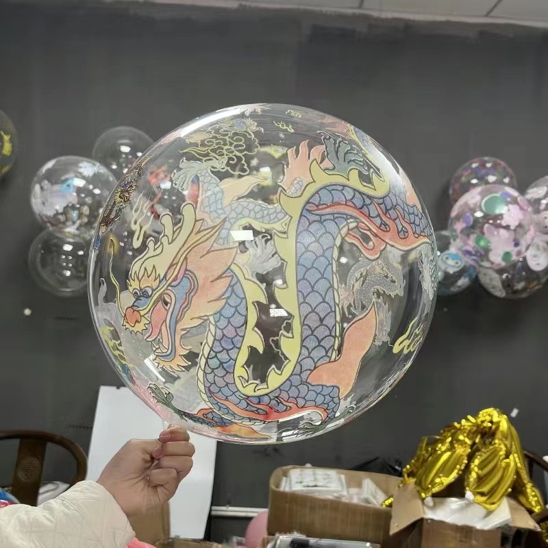 24寸印花波波球网红波波球飘空气球青蛙粉熊（飘空气体自备） - 图0