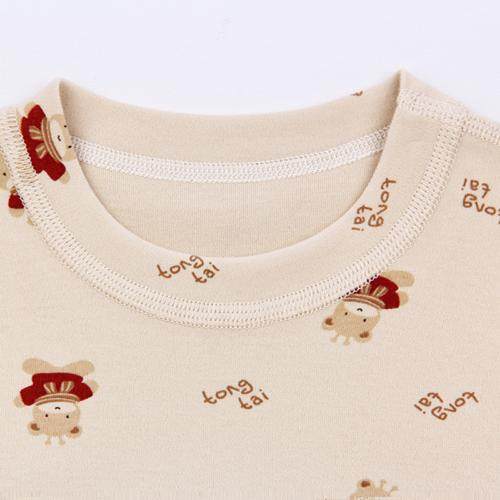 Tongtai Autumn and Winter Baby Boy's Stretch Comfortable Cotton Underwear Set Children's Round Neck Bottoming Autumn Clothes Pajamas Home Clothing