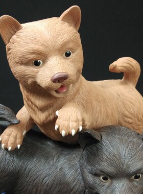 陶瓷工艺品摆件石湾公仔旺丁旺财黄狗 黑狗 新房客厅摆设乔迁送礼