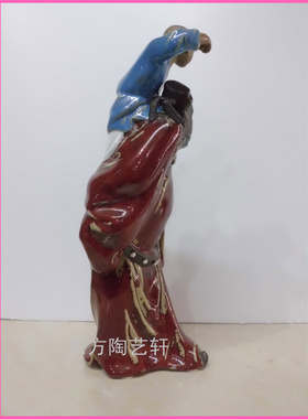 陶瓷石湾公仔大师工艺品钟馗送子