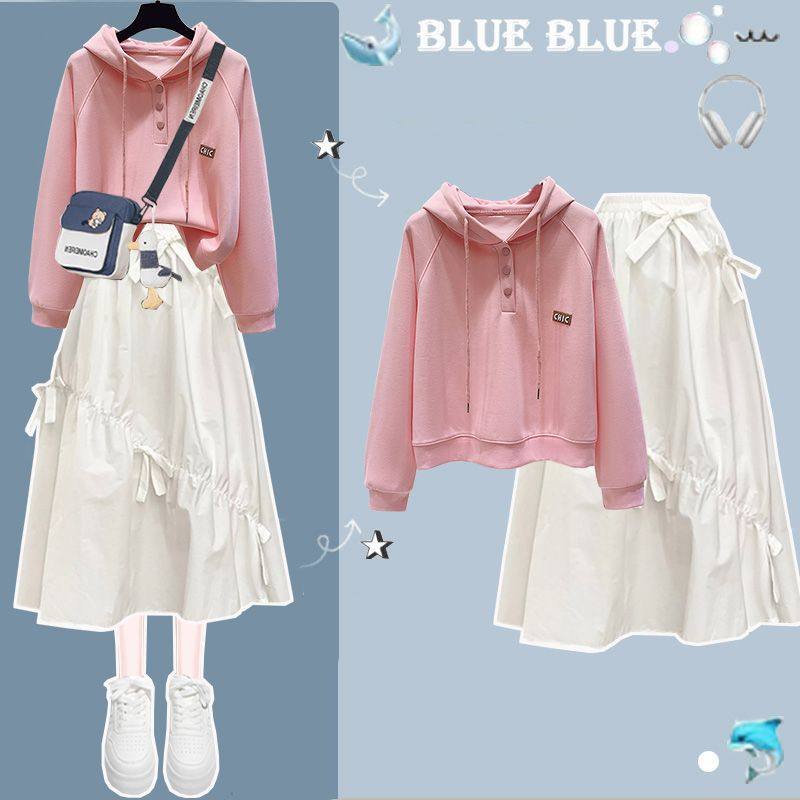 巨好看时尚套装女春秋多巴胺学院风洋气连帽卫衣超仙半身裙两件套,淘宝优惠券,粉丝福利购,淘宝优惠卷