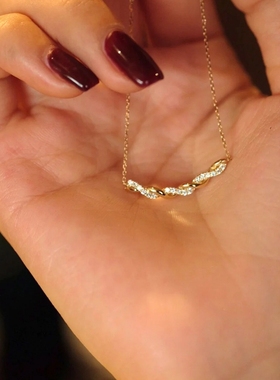 柳白猿麻花法式925银锁骨链女