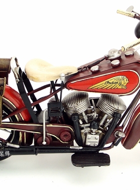 仿古风机车印第安网咖装饰摆件