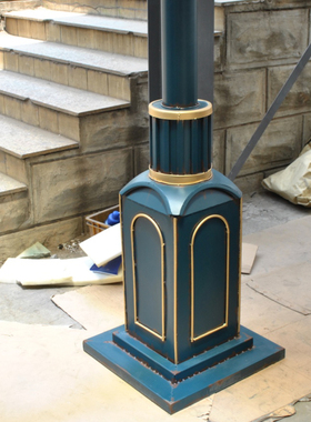 复古风罗马做旧西式立柱酒吧钟表