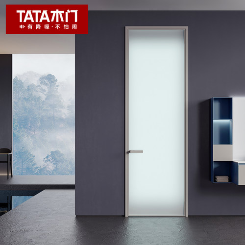 TATA木门 卫生间门阳台门玻璃门厨房门铝合金外平内开门LBWP01-P - 图0