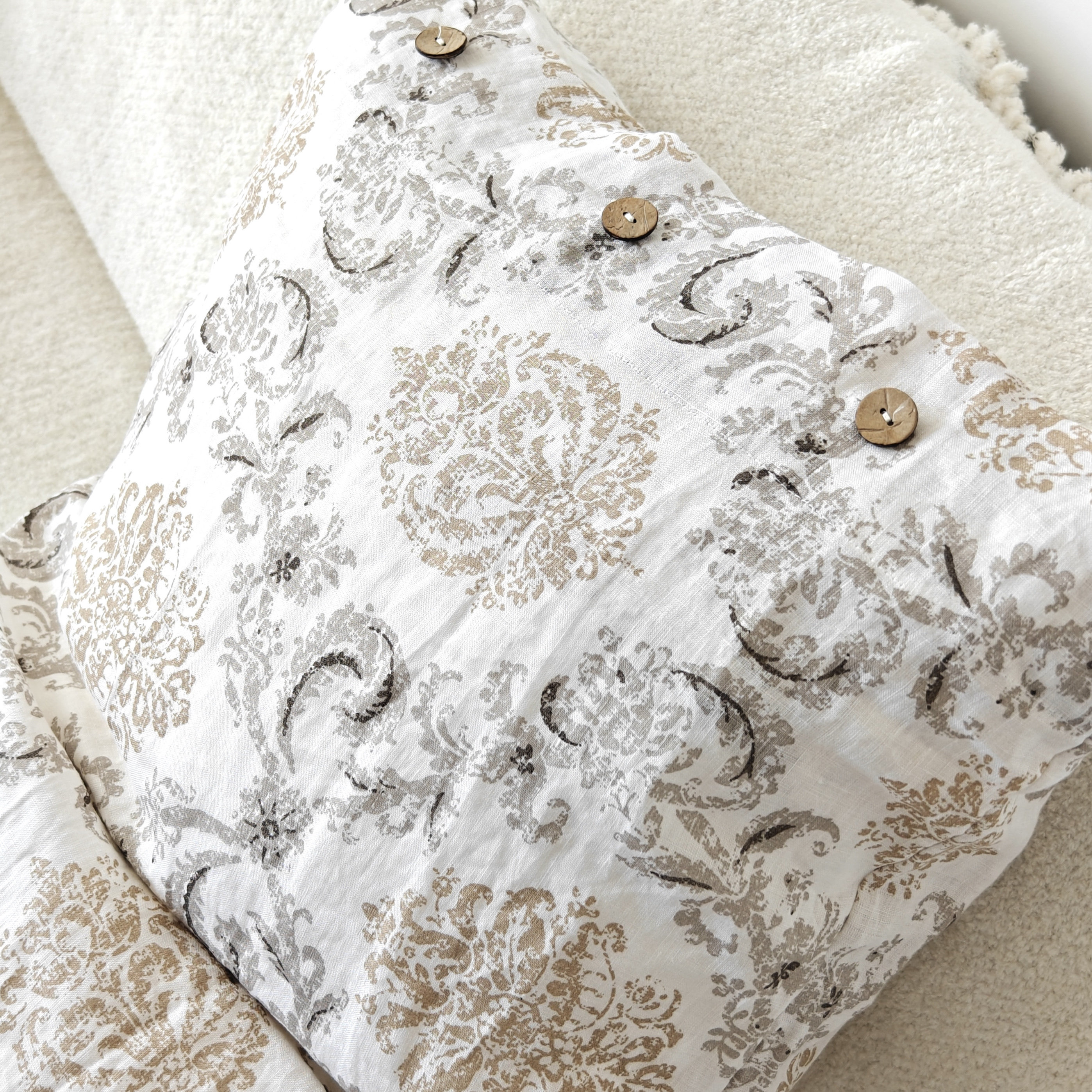 新品法国进口亚麻14支纱水洗纯亚麻印花单人枕套,淘宝优惠券,粉丝福利购,淘宝优惠卷