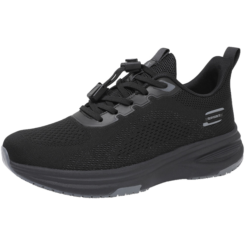 春秋季透气飞织男鞋中老年人健步鞋防滑软底舒适爸爸鞋运动休闲鞋 - 图3