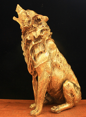 纯铜狼铜狼图腾工艺摆件