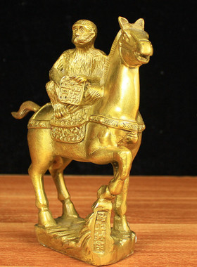 纯铜马上封侯摆件现代玄关