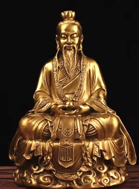 太上老君黄铜三清祖师家居