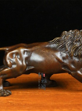 纯铜狮子家居客厅工艺品玄关