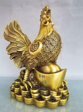 纯铜摆件公鸡家居客厅工艺品
