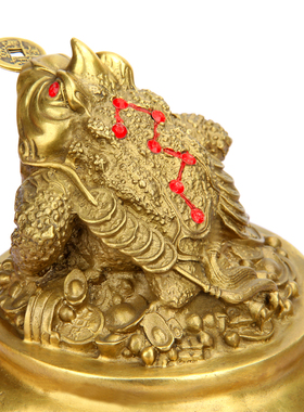 纯铜蟾蜍聚宝盆摆件客厅