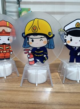 新款立牌消防员亚克力