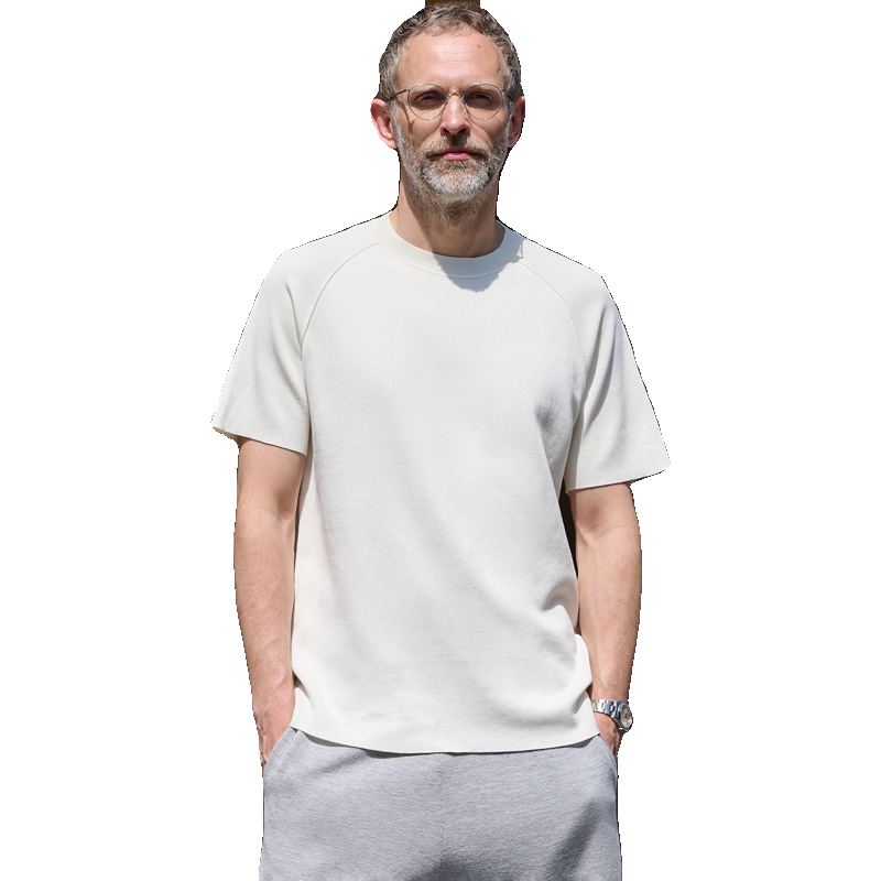 【GIZA埃及棉】双面16针落肩袖夏季男士纯色针织短袖T恤DYP010901-图3